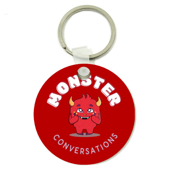 Monster Conversations Key Ring - White on Red Thumbnail